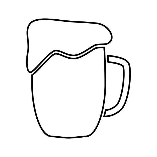 Cup beer black color icon . — Stock Vector