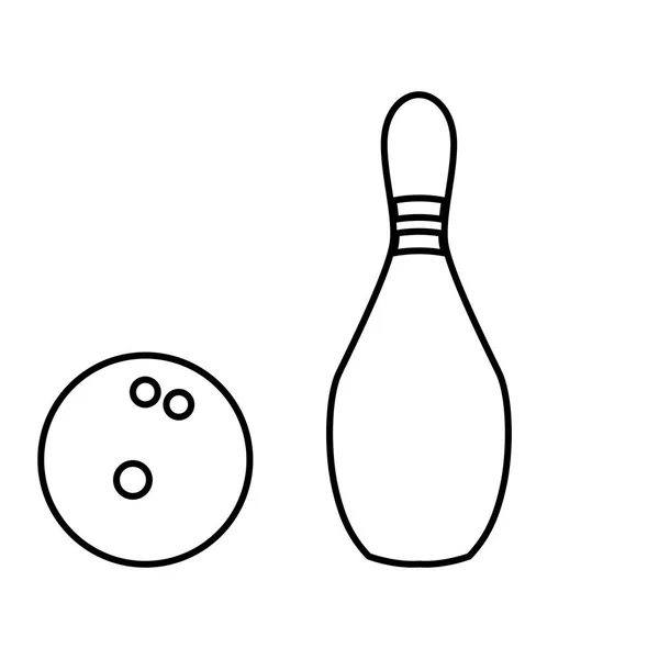 PIN και μπάλα μπόουλινγκ εικονίδιο μαύρο χρώμα . — Διανυσματικό Αρχείο