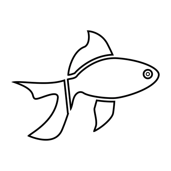 Icono de color negro pescado  . — Archivo Imágenes Vectoriales