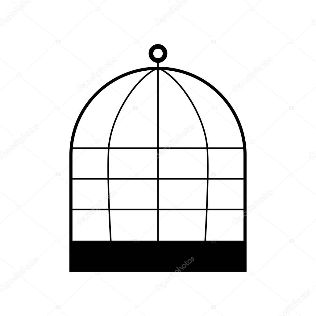 Iron cage black color icon .