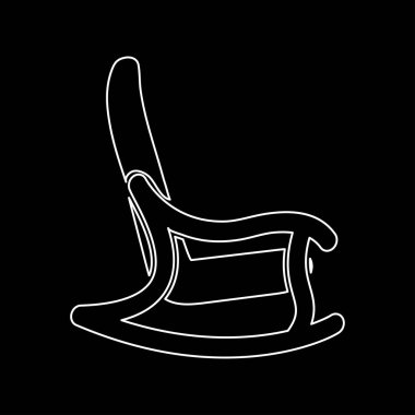 Sallanan sandalye beyaz renk simgesi .