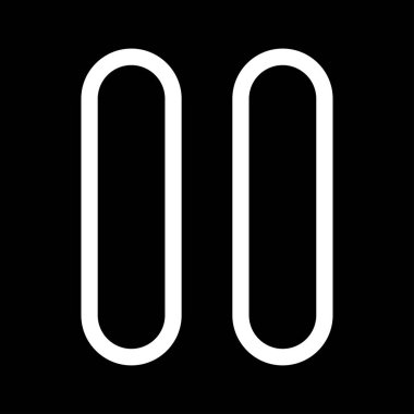 Duraklat beyaz renk simgesi .