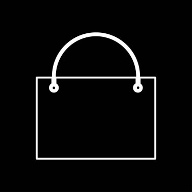 alışveriş çantası beyaz renk simgesi .