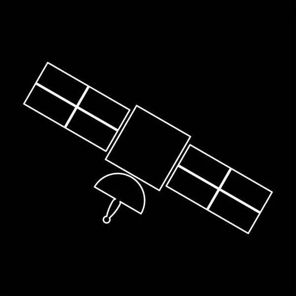 Satellite icône de couleur blanche  . — Image vectorielle