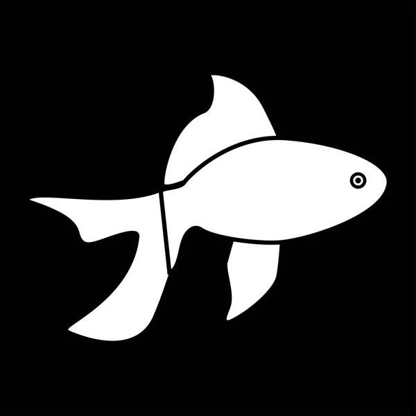 魚の白い色のアイコン . — ストックベクタ
