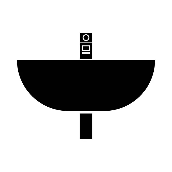 Pictogram van de zwarte kleur van de bekken wassen . — Stockvector