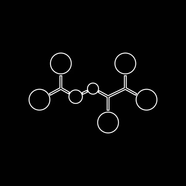 Ícone de cor branca da molécula  . — Vetor de Stock