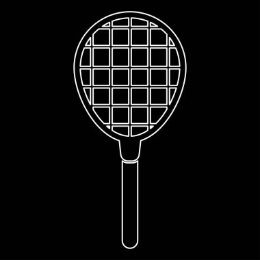 Tenis raket beyaz renk simgesi .