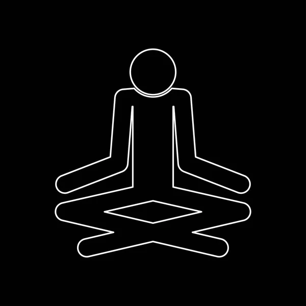 Bâton de yoga homme icône de couleur blanche  . — Image vectorielle