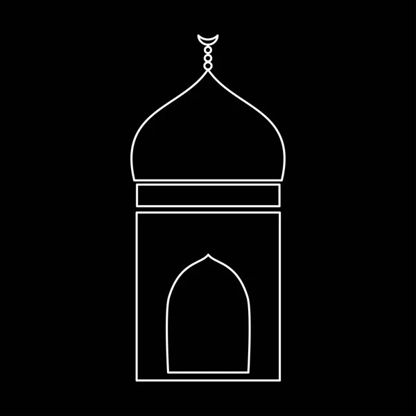 Τζαμί λευκό χρώμα εικονιδίου . — Διανυσματικό Αρχείο