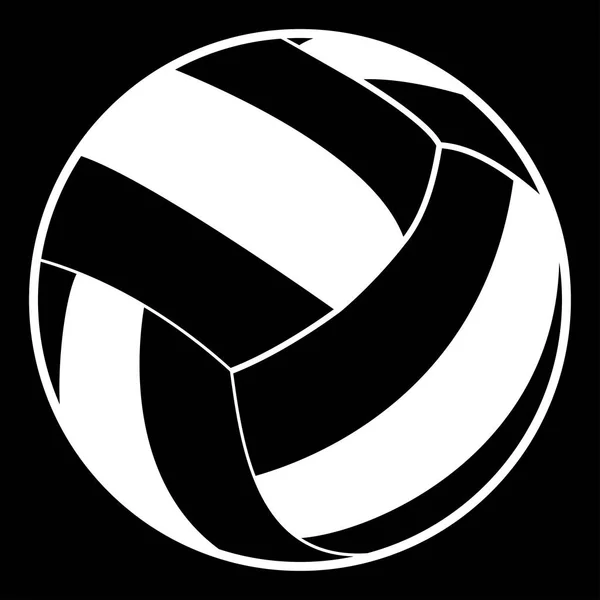 Icône de couleur blanche balle de volley  . — Image vectorielle