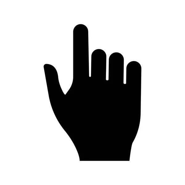 Apontando mão ícone de cor preta  . — Vetor de Stock