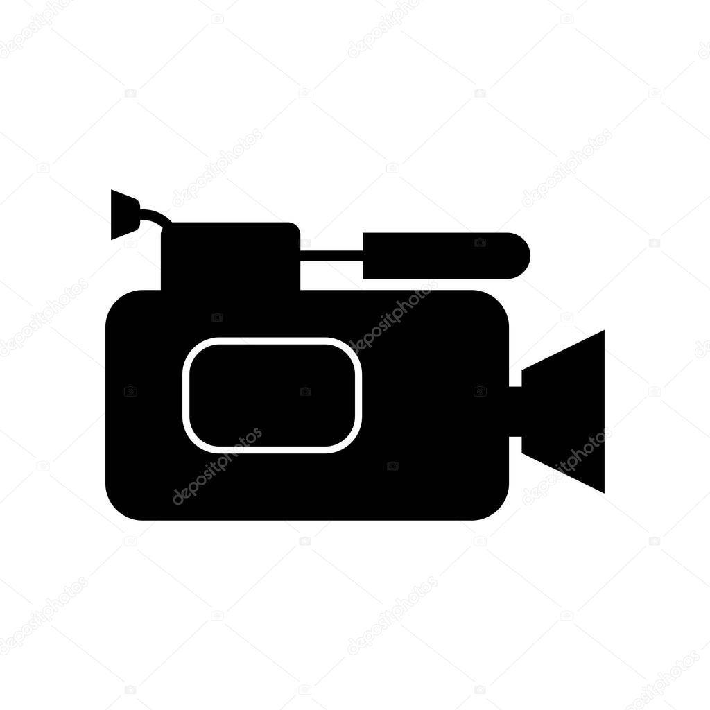 Videocamera black color icon .