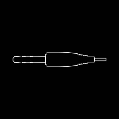 Stüdyo / ses kablosu konektörü veya mini jack beyaz renk simgesi .