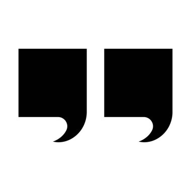 Alıntı siyah renk simgesi .