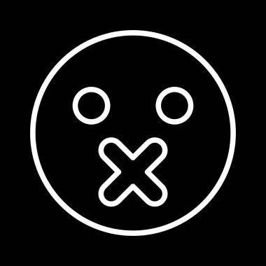 Sessizlik ifade beyaz renk simgesi .