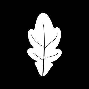 Meşe yaprağı beyaz renk simgesi .