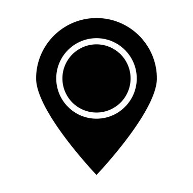 İşaret konum siyah renk simgesi .