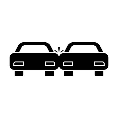 Kaza Araba siyah renk simgesi .