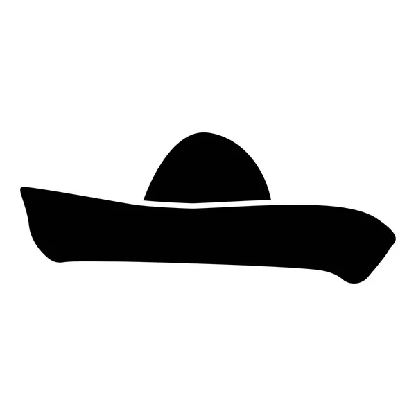 Sombrero ícone de cor preta  . — Vetor de Stock