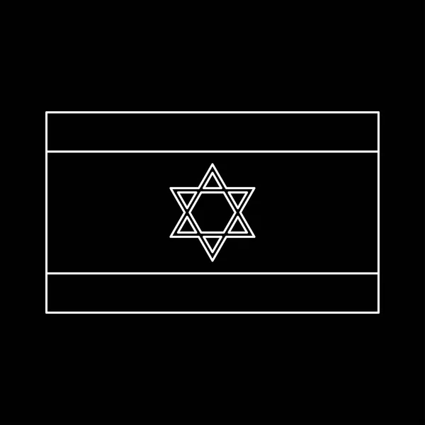 Flaga ikona kolor biały Izraela . — Wektor stockowy