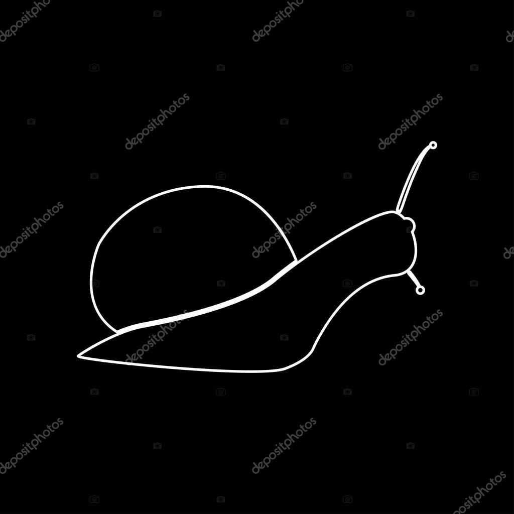 Snail silhouette it is white color icon .
