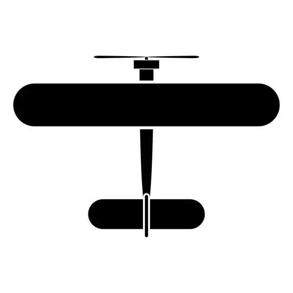 Icono de color negro biplano  . — Vector de stock