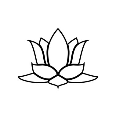 Lotus çiçeği siyah renk simgesi .