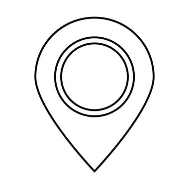 İşaret konum siyah renk simgesi .