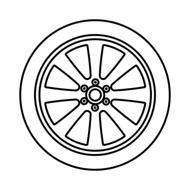 Araba tekerlek siyah renk simgesi .