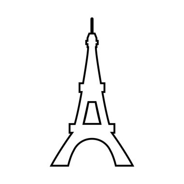 Eyfel Kulesi siyah renk simgesi .