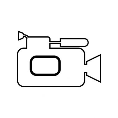 Videocamera siyah renk simgesi .