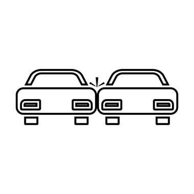 Kaza Araba siyah renk simgesi .