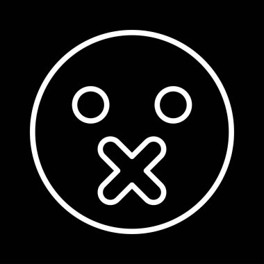 Sessizlik ifade beyaz renk simgesi .