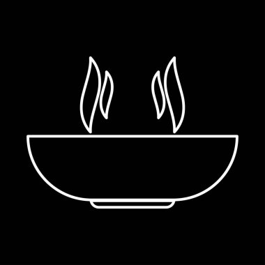 Sıcak tabak beyaz renk simgesi .