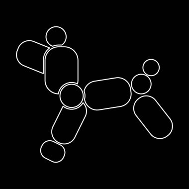 Köpek balon beyaz renk simgesi .