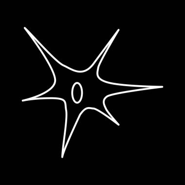 Sinir hücresi beyaz renk simgesi .