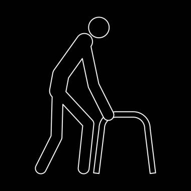 Hasta adam beyaz renk simgesi .