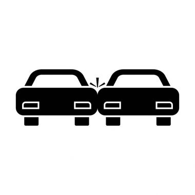 Kaza Araba siyah renk simgesi .