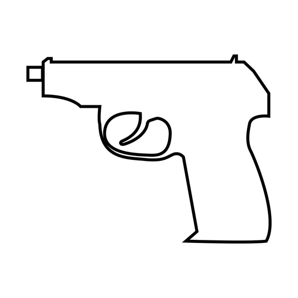 Handfeuerwaffe schwarze Farbe Symbol . — Stockvektor