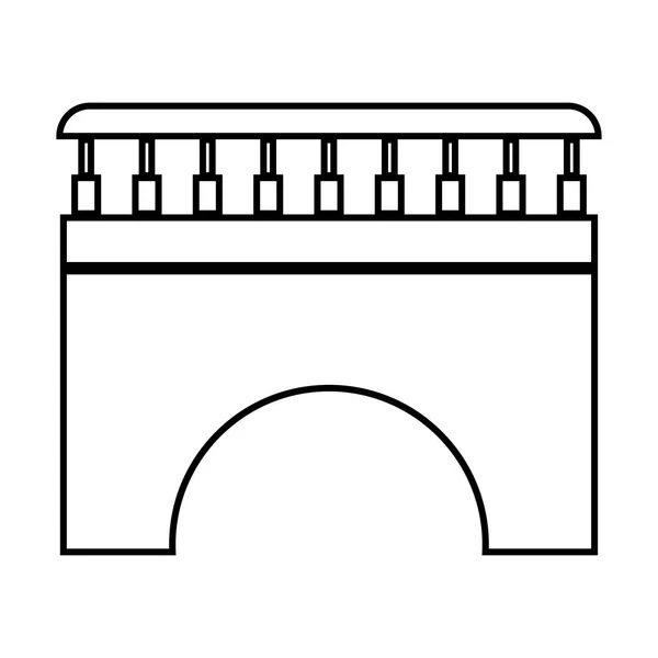 Bridge black color icon . — Stock Vector