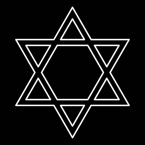 Judiska Davidsstjärnan vit färgikonen . — Stock vektor