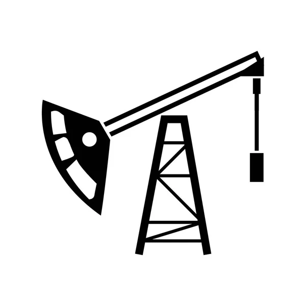 Oil rig black color icon . — Stock Vector