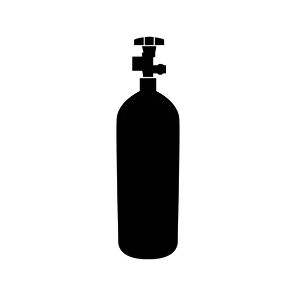 Icône de couleur noir de cylinde de gaz propane  . — Image vectorielle