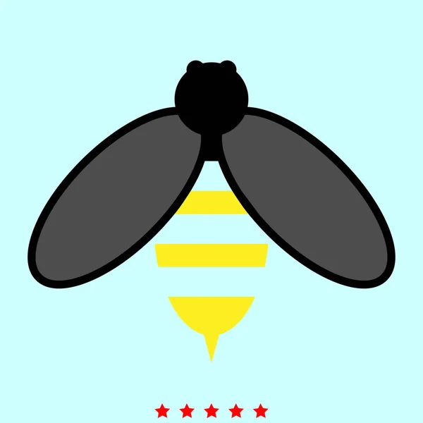La abeja es el icono  . — Vector de stock