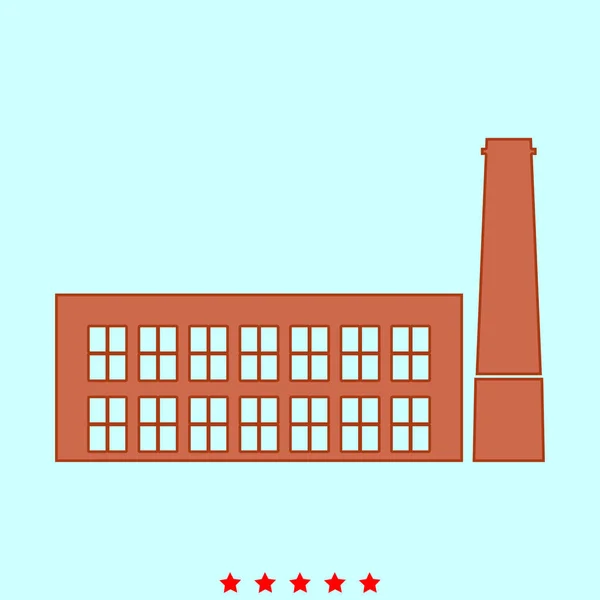 Industrieel gebouw fabriek is het pictogram . — Stockvector