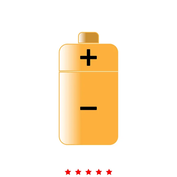 Batterij is het pictogram . — Stockvector