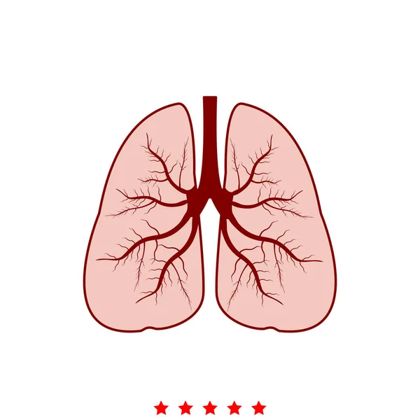 Los pulmones es el icono  . — Vector de stock