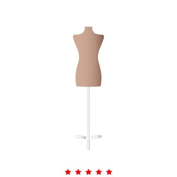 Mode stand, vrouwelijke torso etalagepop is het pictogram . — Stockvector
