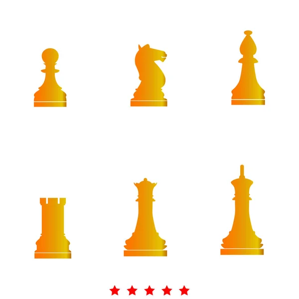 Piezas de ajedrez es icono  . — Vector de stock